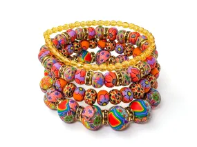 Couture Bracelet Set- Orange