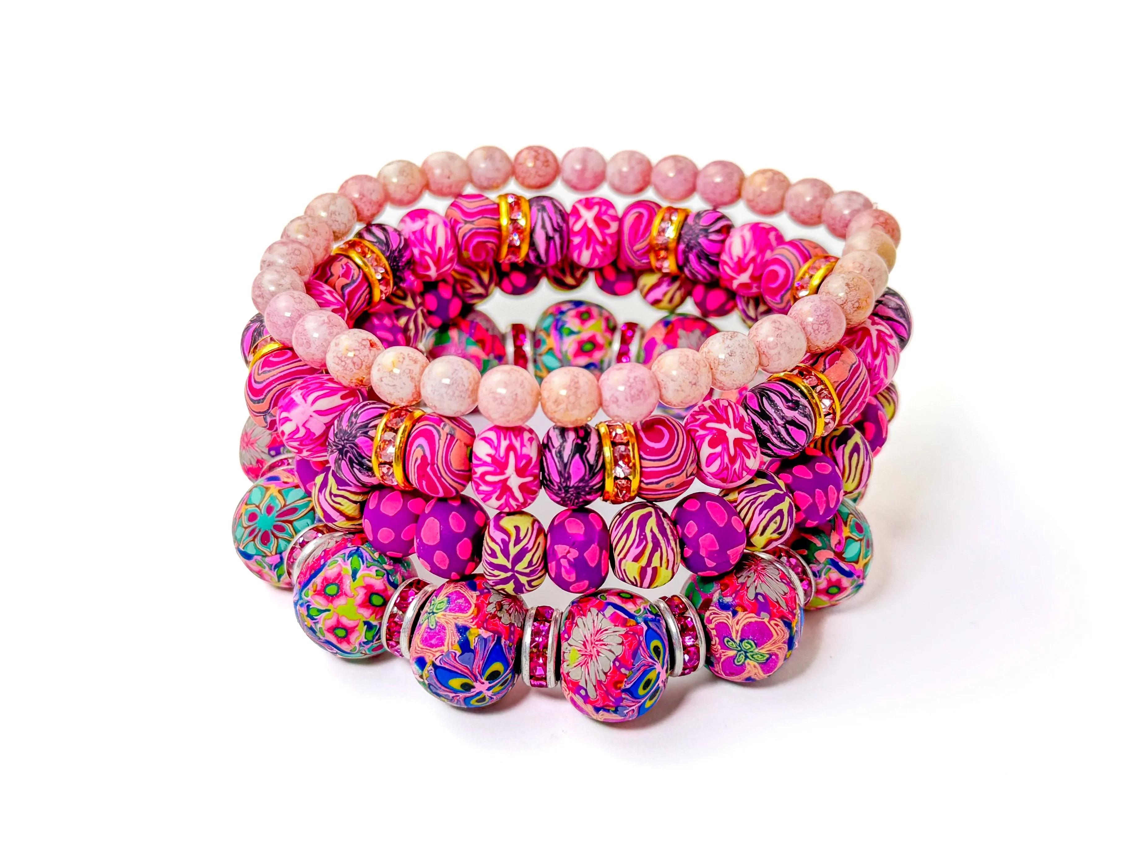 Couture Bracelet Set- Pink