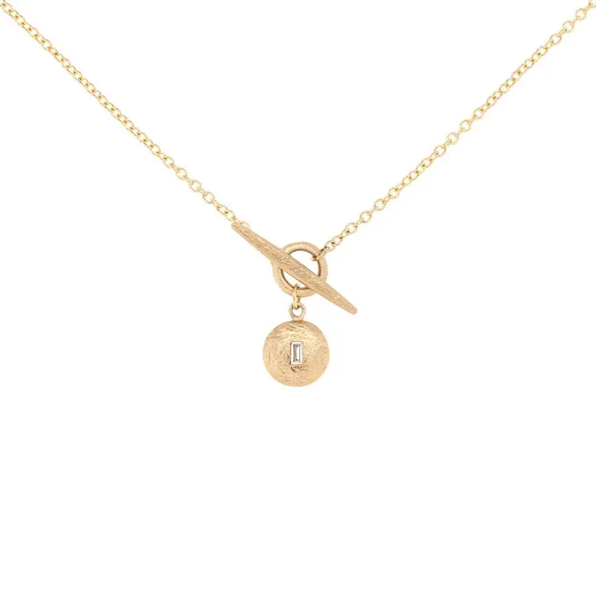 Diamond Window 'Boulder' Disc Toggle Necklace