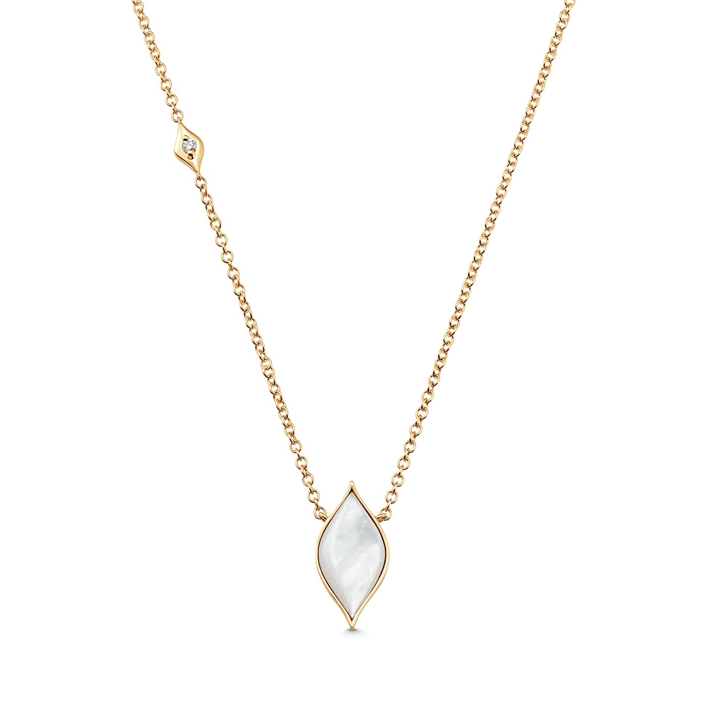 Donna Mother of Pearl and Gold Vertical Pendant Necklace