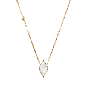 Donna Mother of Pearl and Gold Vertical Pendant Necklace