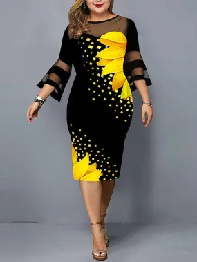 Elegant Butterfly Print Sleeveless Maxi Dress for Women's Plus Size