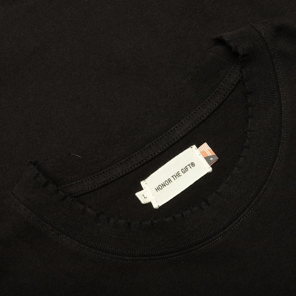 Embroidered Pocket Tee - Black