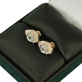 Eye Diamond Earrings .43cttw 10K Yellow Gold