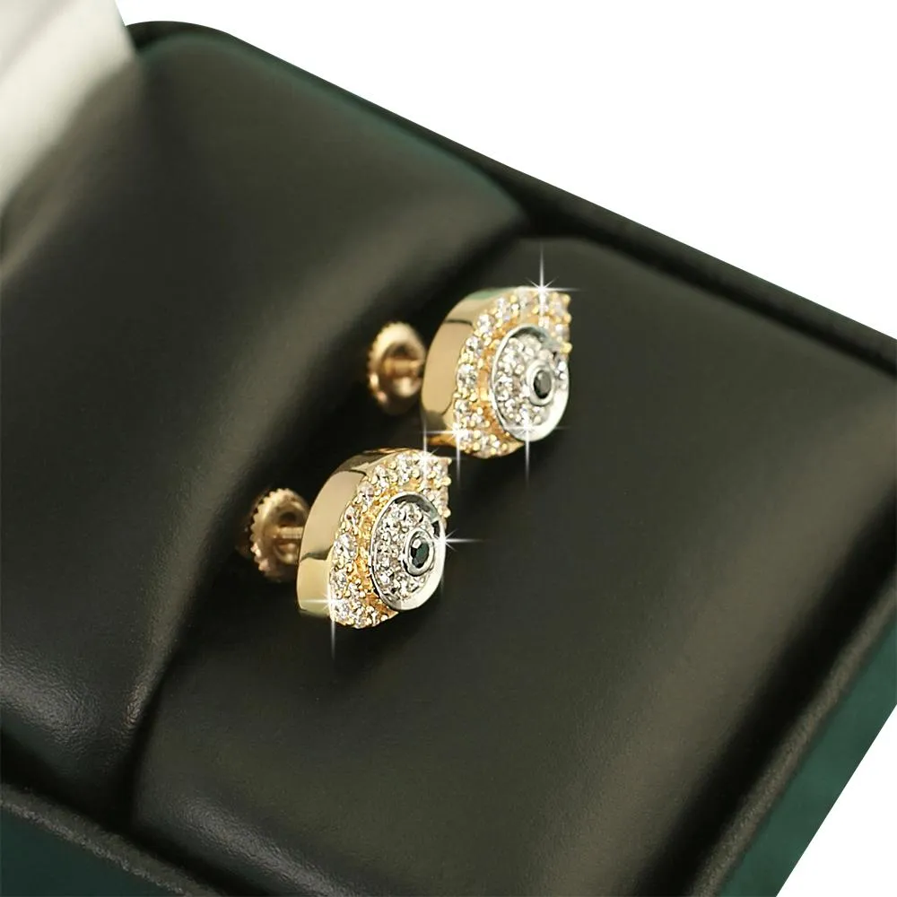 Eye Diamond Earrings .43cttw 10K Yellow Gold