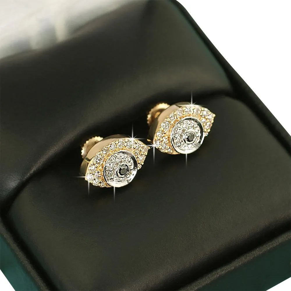 Eye Diamond Earrings .43cttw 10K Yellow Gold