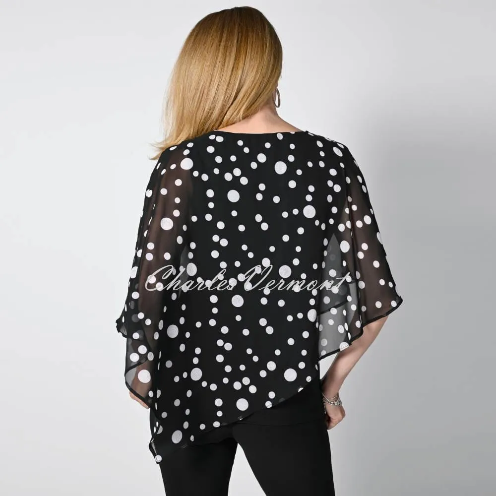 Frank Lyman Top with Spot Chiffon Overlay - Style 236411