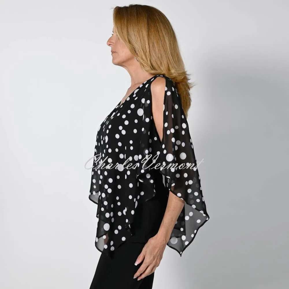 Frank Lyman Top with Spot Chiffon Overlay - Style 236411