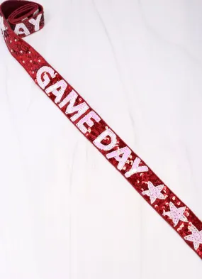 Game Day Star Sequin Strap BURGUNDY