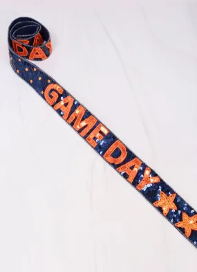 Game Day Star Sequin Strap NAVY ORANGE