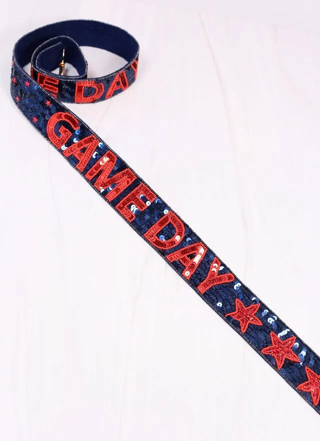 Game Day Star Sequin Strap NAVY RED