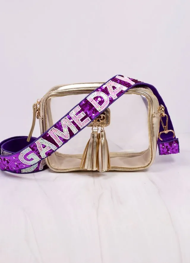 Game Day Star Sequin Strap PURPLE WHITE