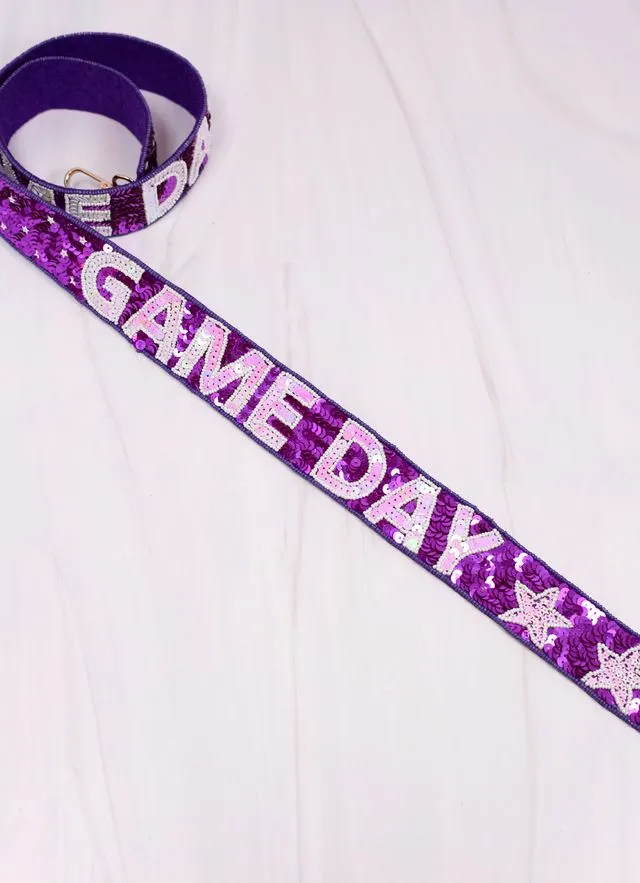 Game Day Star Sequin Strap PURPLE WHITE