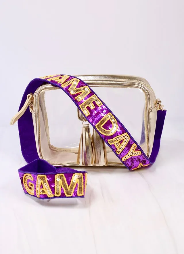 Game Day Star Sequin Strap PURPLE YELLOW