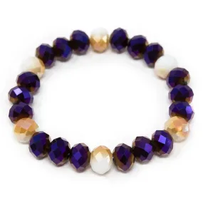 Glass Bead Stretch Bracelet Purple