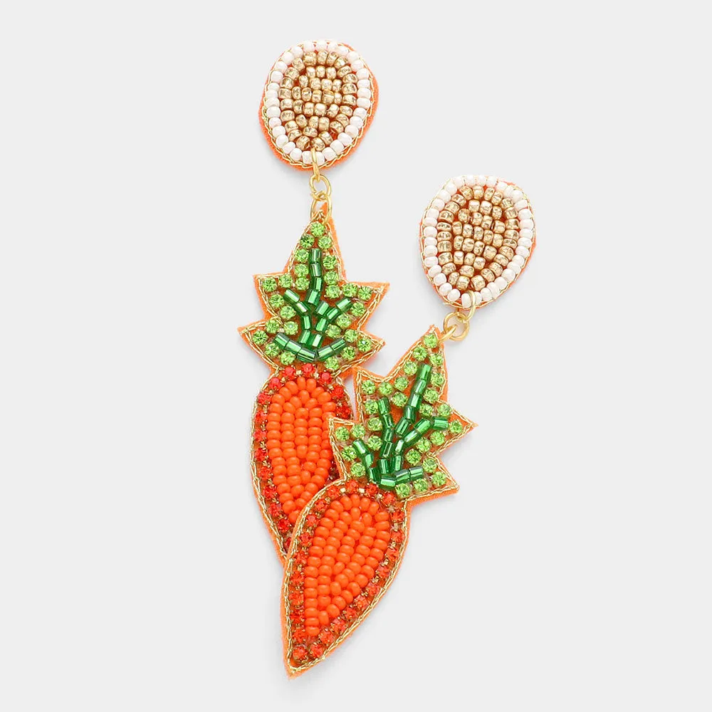 iLLASPARKZ Felt Back Beaded Carrot Dangle Earrings