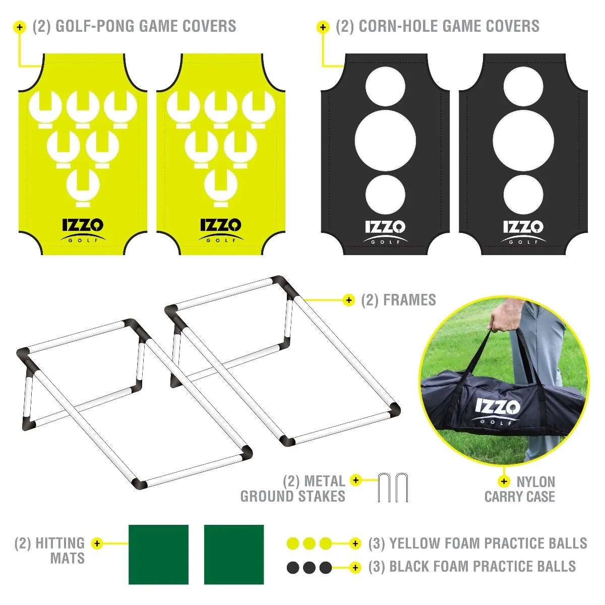 IZZO Golf Pong-Hole Set Chipping Golf Game