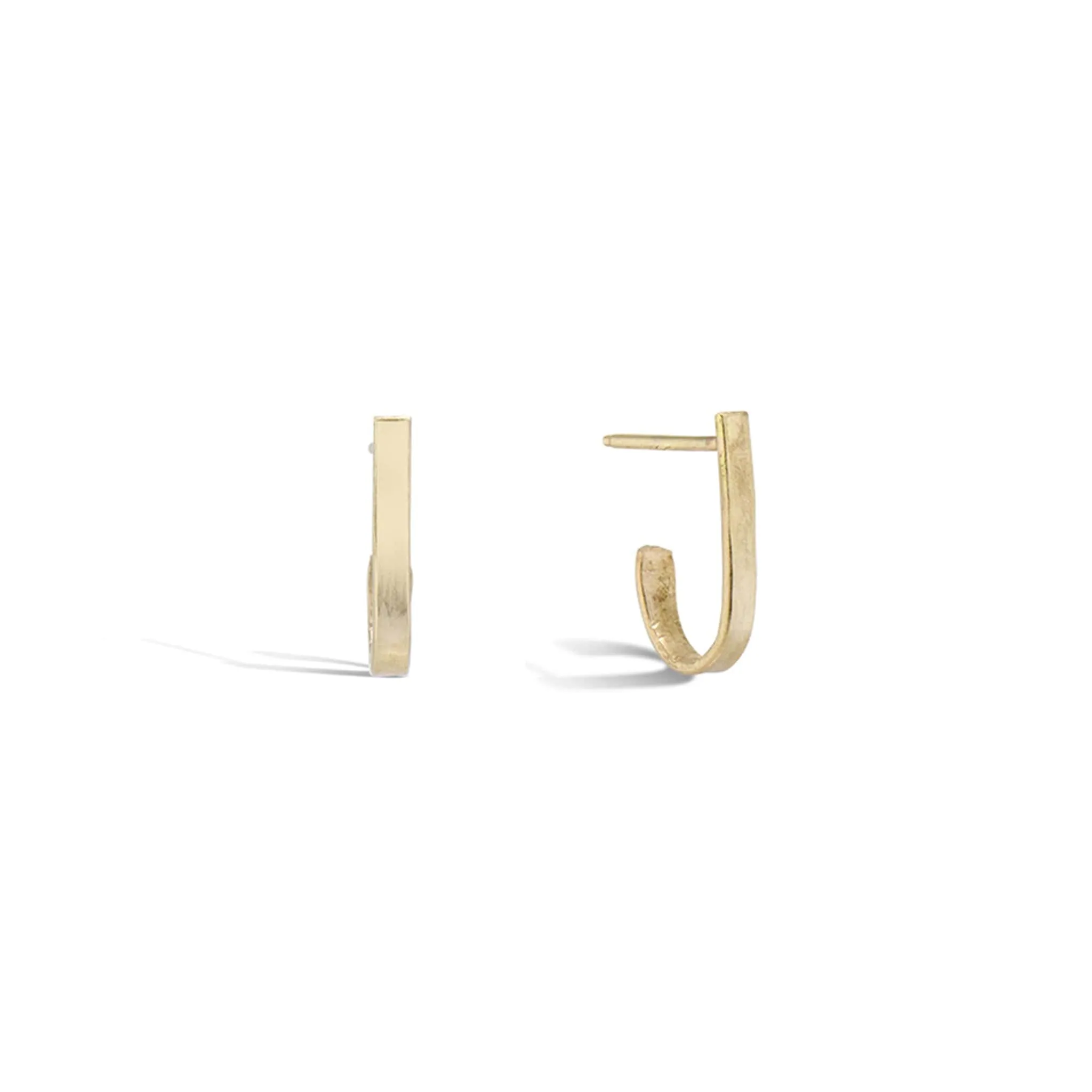 Josie 14 Karat Yellow Gold J Shaped Earrings