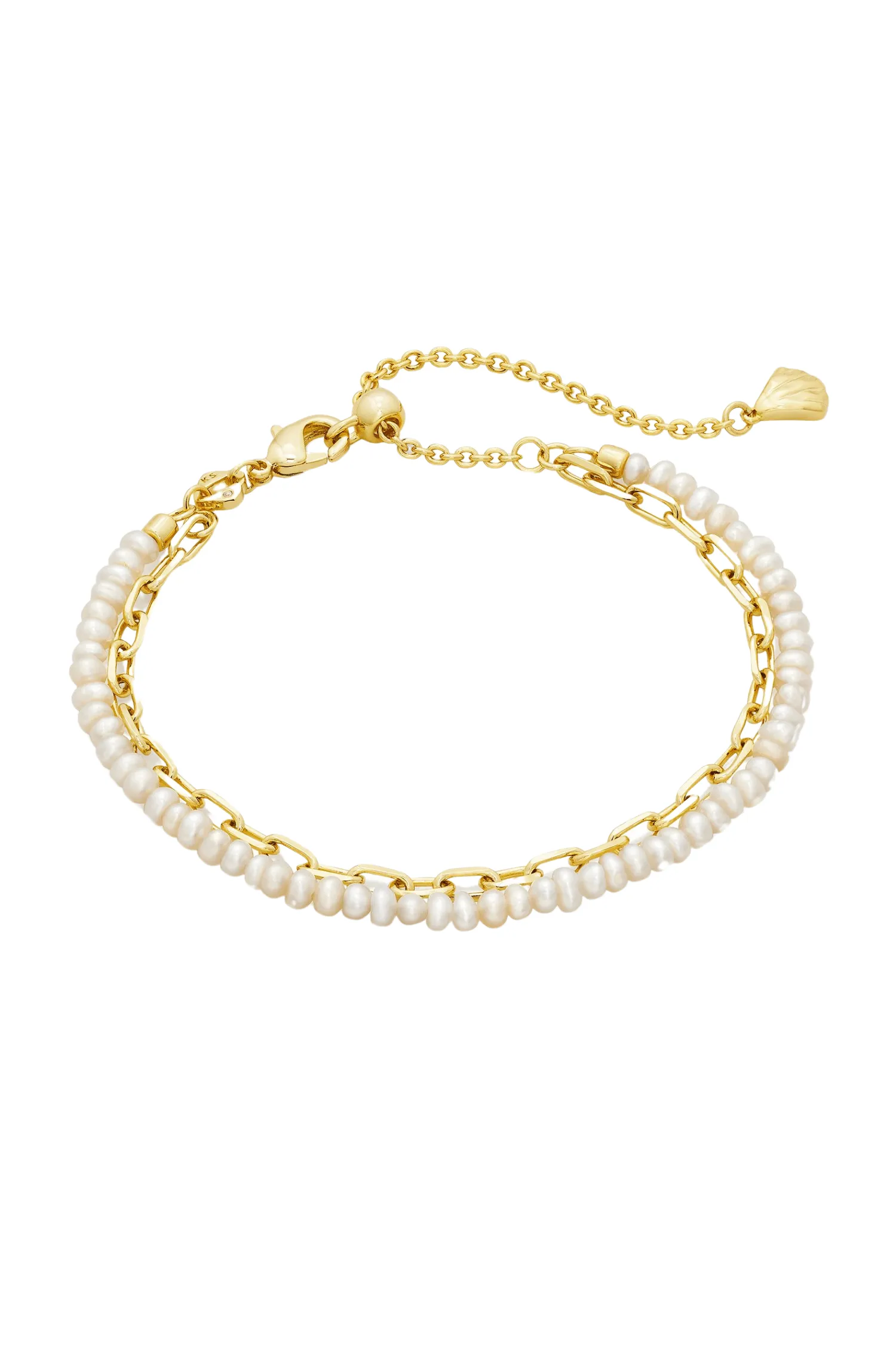 Kendra Scott Lolo Multi Strand Bracelet-- Gold White Pearl