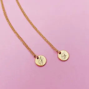 Lazer Engraved 11MM Monogram Disc Necklace