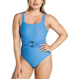 Leonisa One Piece Belted Slimming Swimsuit (19A134) - Blue