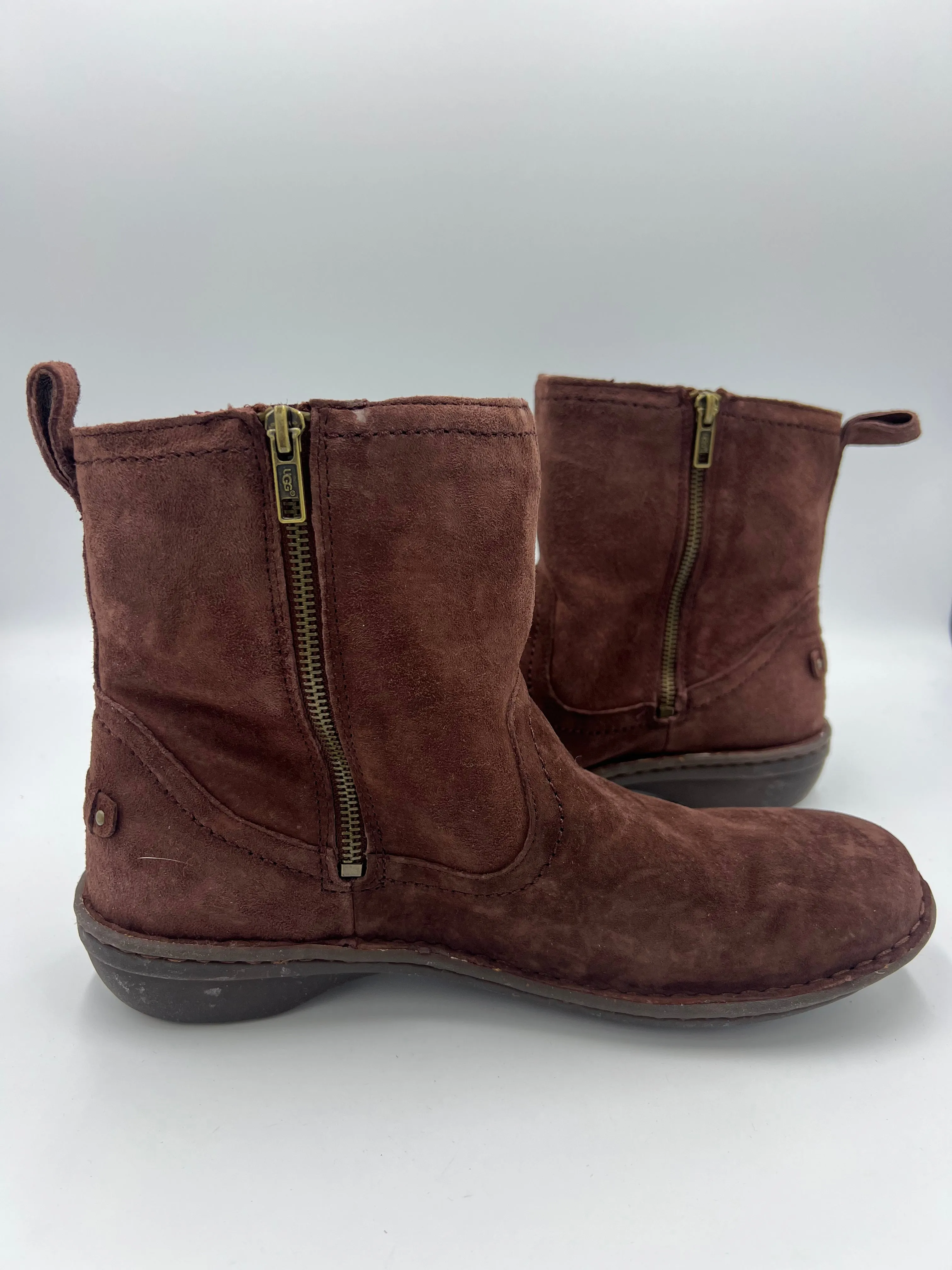 Like  New! Boots Designer By UGG In Brown, Size: 12