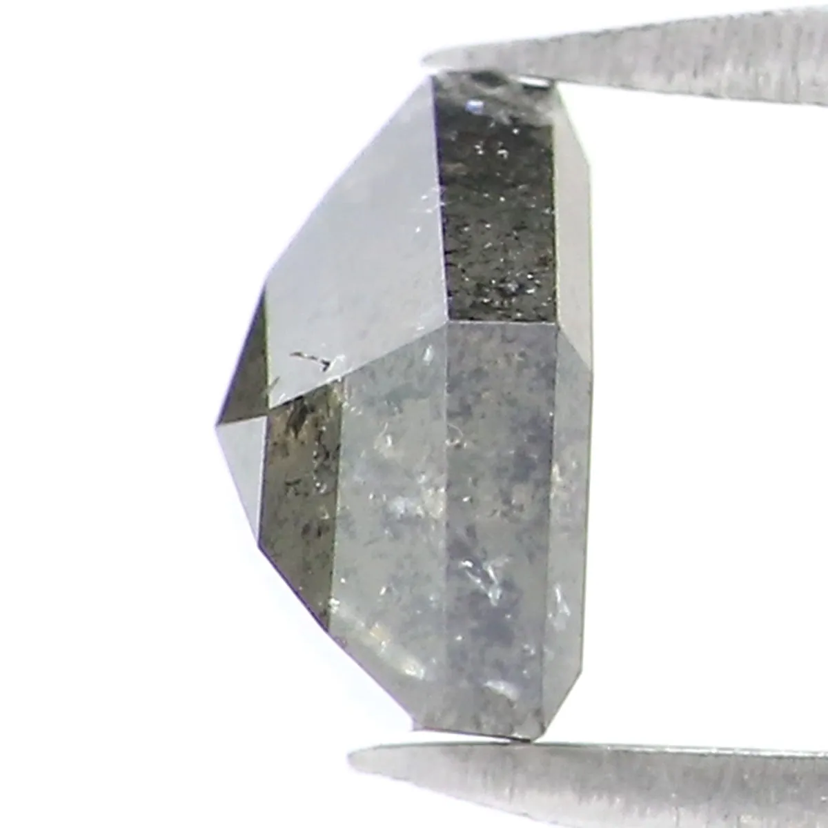 Natural Loose Antique Salt And Pepper Diamond Black Grey Color 1.15 CT 5.45 MM Antique Shape Rose Cut Diamond KR2042