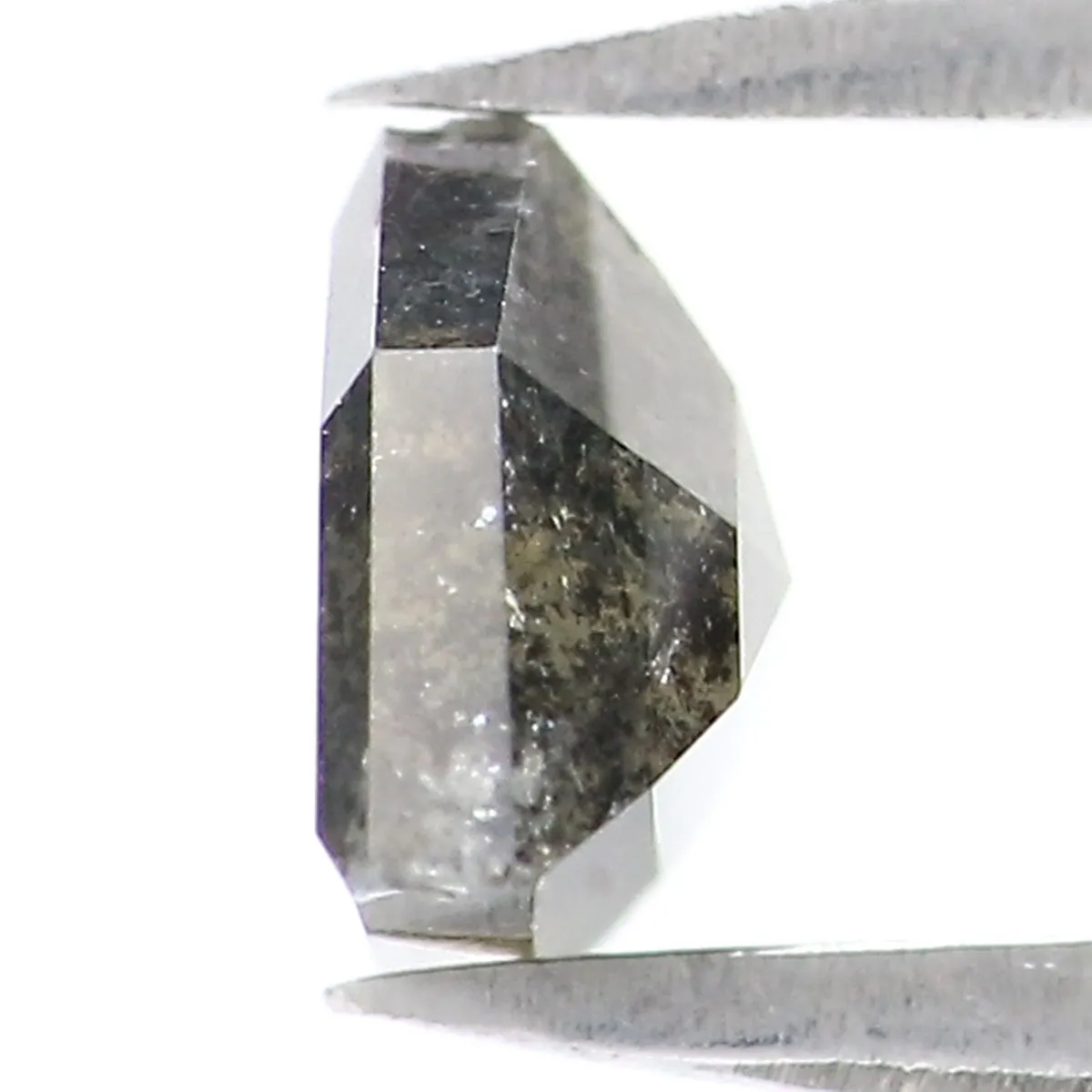 Natural Loose Antique Salt And Pepper Diamond Black Grey Color 1.15 CT 5.45 MM Antique Shape Rose Cut Diamond KR2042