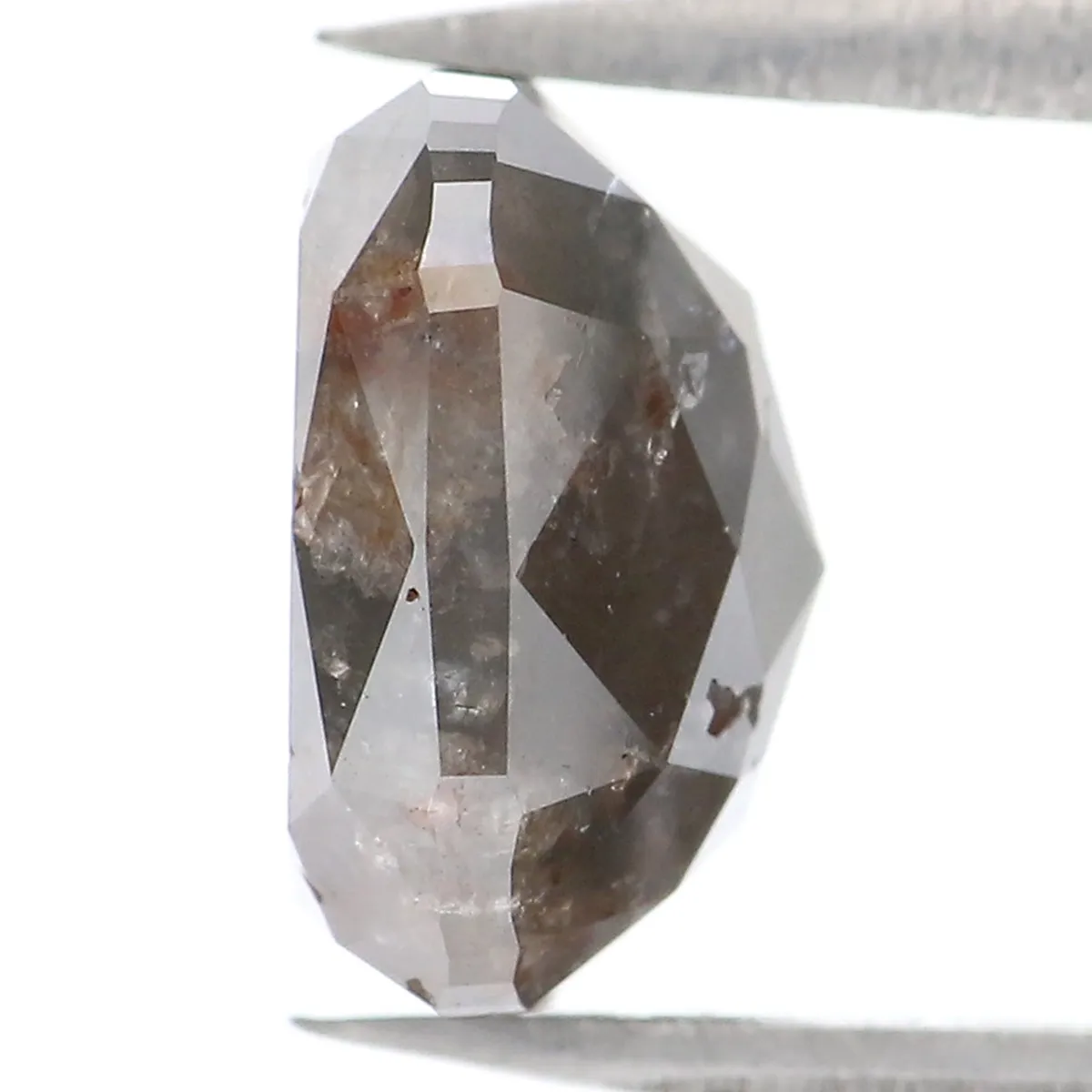 Natural Loose Cushion Grey Color Diamond 3.67 CT 8.90 MM Cushion Shape Rose Cut Diamond KR2119