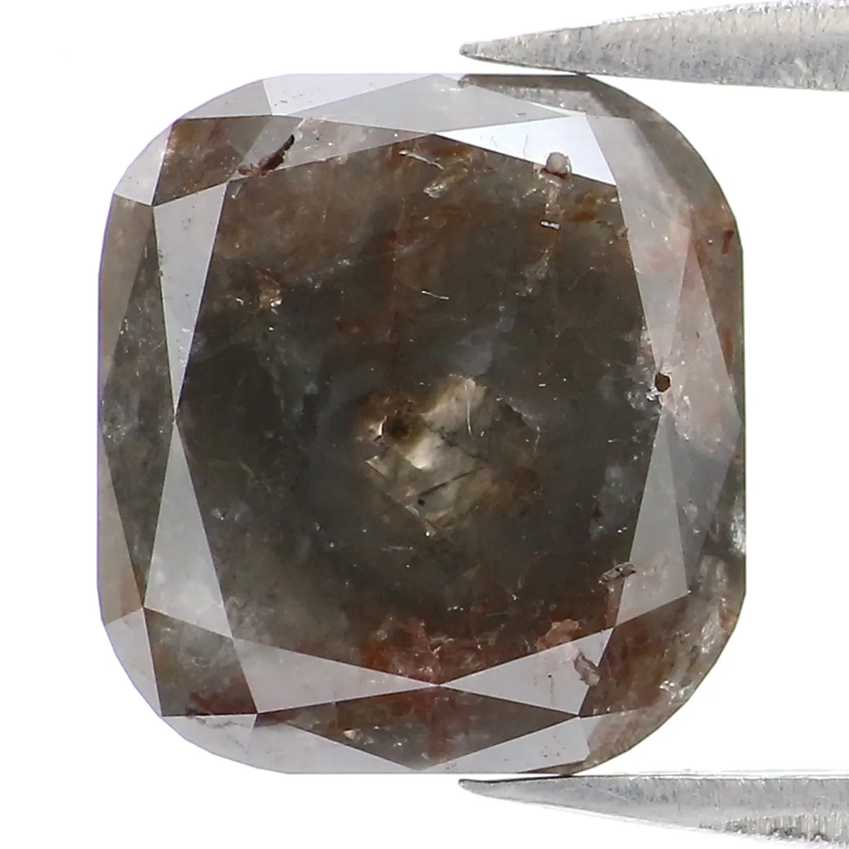 Natural Loose Cushion Grey Color Diamond 3.67 CT 8.90 MM Cushion Shape Rose Cut Diamond KR2119