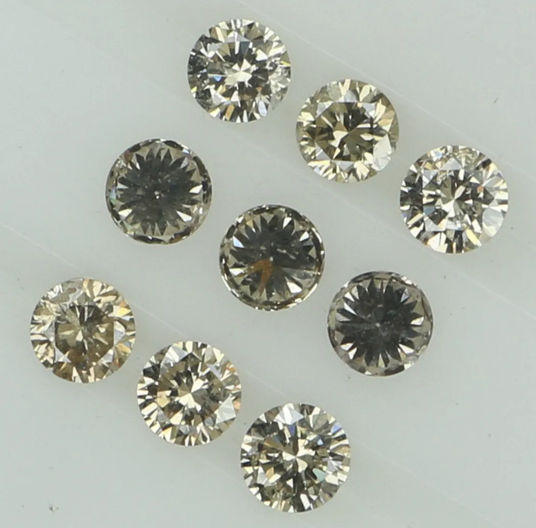 Natural Loose Diamond Round Brown Color SI2 Clarity 9 Pcs 0.46 Ct L6559