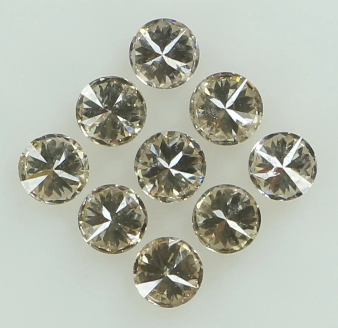 Natural Loose Diamond Round Brown Color SI2 Clarity 9 Pcs 0.46 Ct L6559