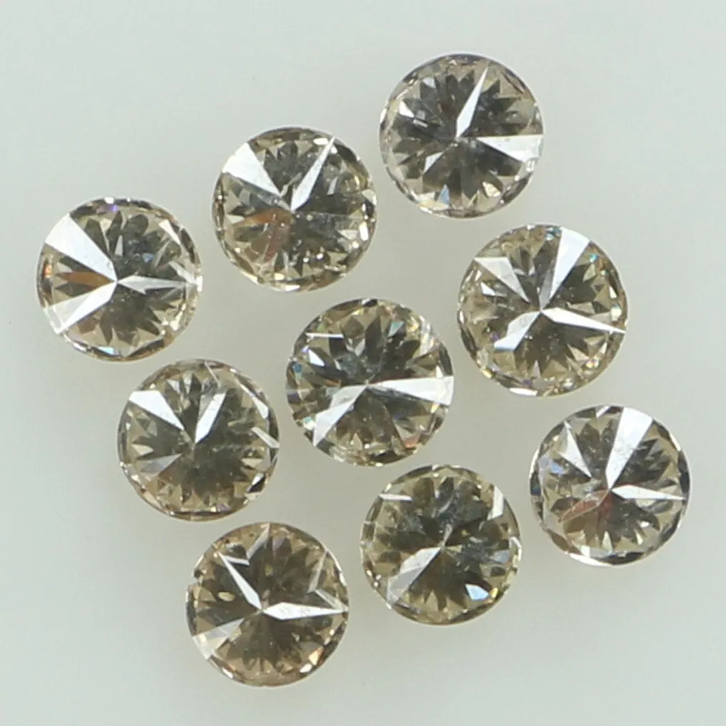 Natural Loose Diamond Round Brown Color SI2 Clarity 9 Pcs 0.46 Ct L6559