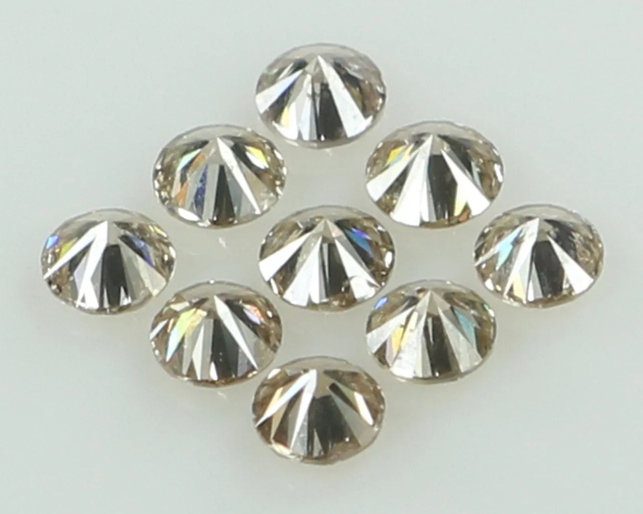 Natural Loose Diamond Round Brown Color SI2 Clarity 9 Pcs 0.46 Ct L6559