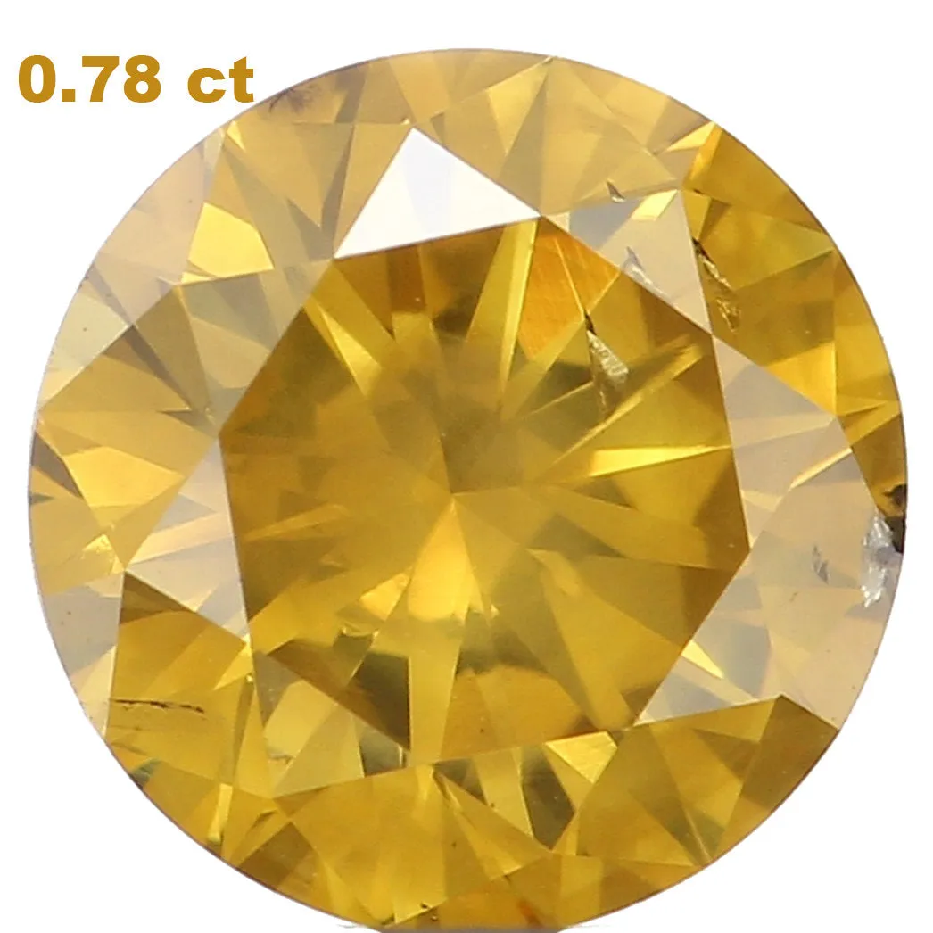 Natural Loose Diamond Round Fancy Color SI2 Clarity 5.85 MM 0.78 Ct L6113