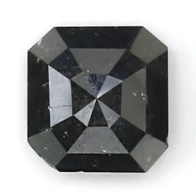 Natural Loose Emerald Shape Black Color Diamond 1.45 CT 7.00 MM Emerald Shape Rose Cut Diamond KR2077