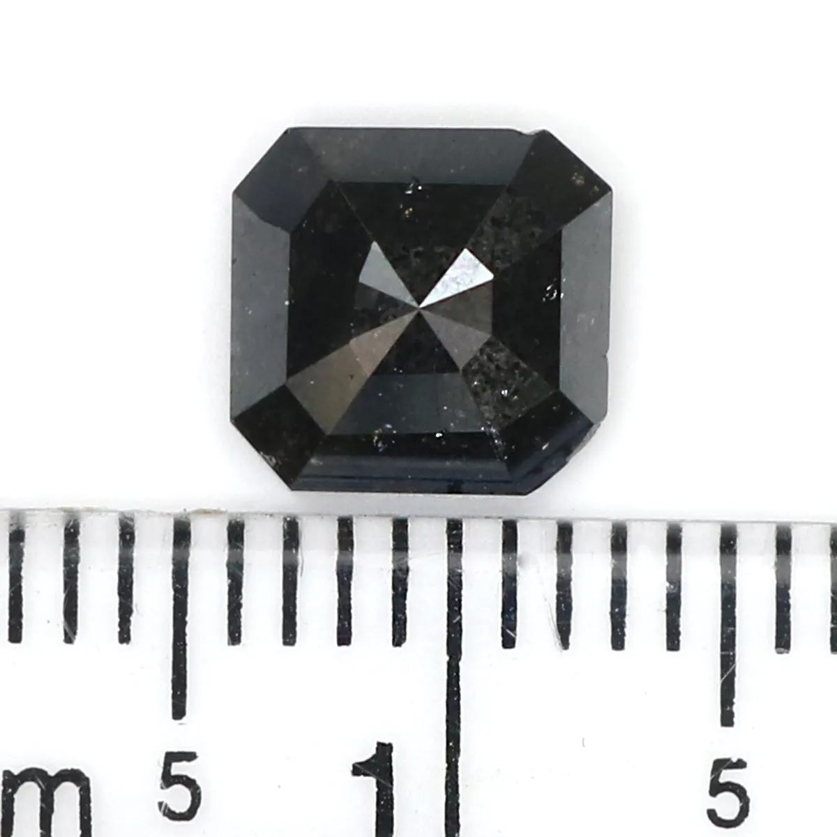 Natural Loose Emerald Shape Black Color Diamond 1.45 CT 7.00 MM Emerald Shape Rose Cut Diamond KR2077