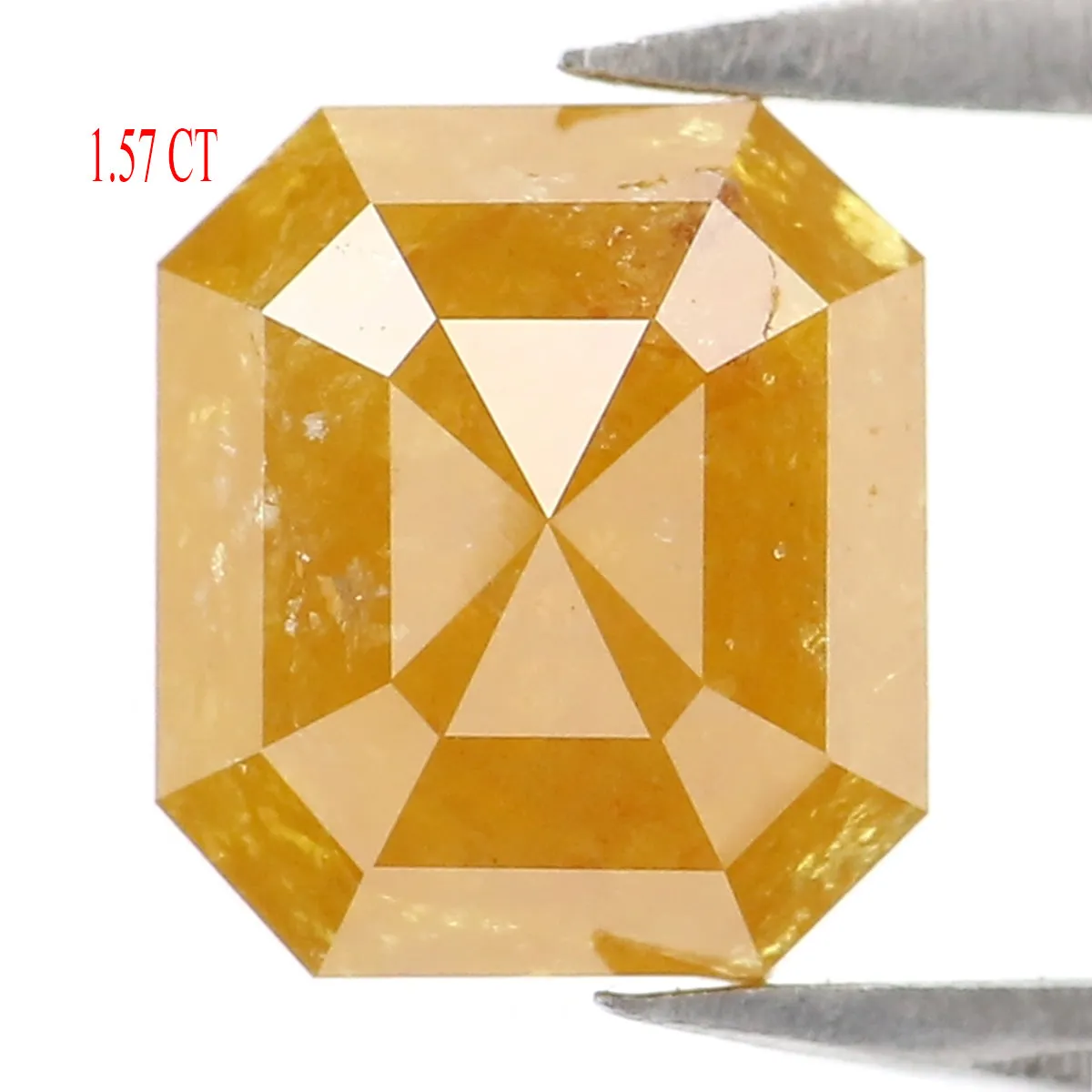 Natural Loose Emerald Shape Yellow Color Diamond 1.57 CT 6.80 MM Emerald Shape Rose Cut Diamond L8711