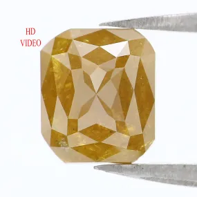 Natural Loose Emerald Shape Yellow Color Diamond 2.01 CT 7.75 MM Emerald Shape Rose Cut Diamond L9423