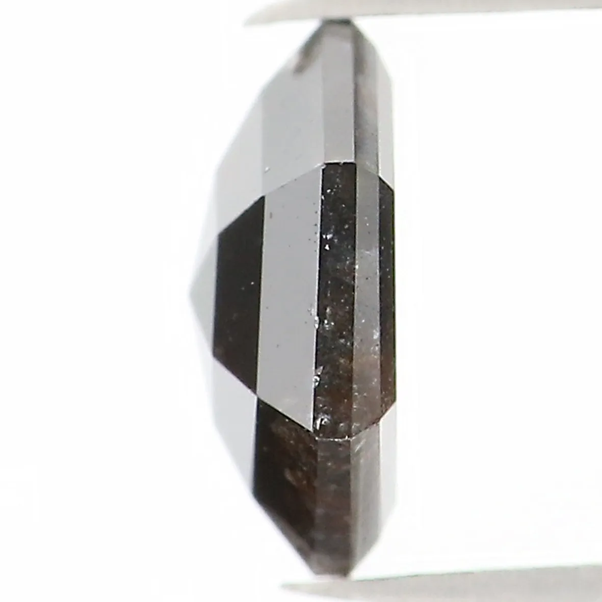 Natural Loose Hexagon Salt And Pepper Diamond Black Grey Color 0.83 CT 6.70 MM Hexagon Shape Rose Cut Diamond KR2396