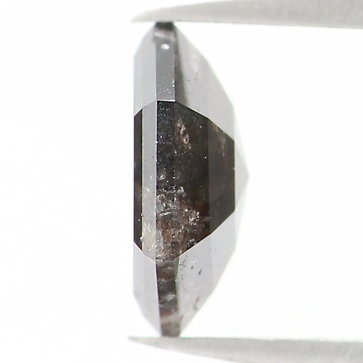 Natural Loose Hexagon Salt And Pepper Diamond Black Grey Color 0.83 CT 6.70 MM Hexagon Shape Rose Cut Diamond KR2396