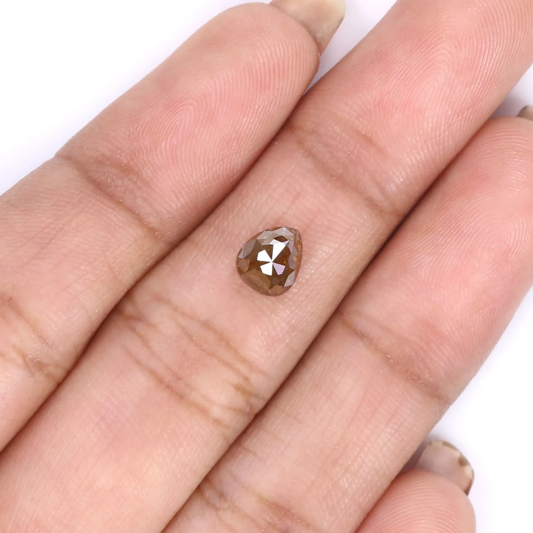 Natural Loose Pear Brown Color Diamond 1.08 CT 6.29 MM Pear Shape Rose Cut Diamond KR2505