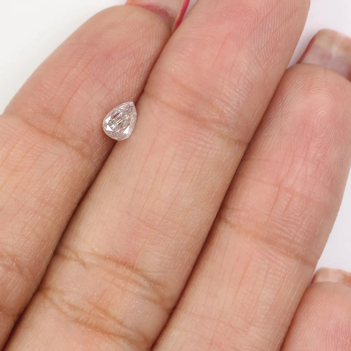 Natural Loose Pear Light pink Color Diamond 0.30 CT 4.90 MM Pear Shape Rose Cut Diamond L1590