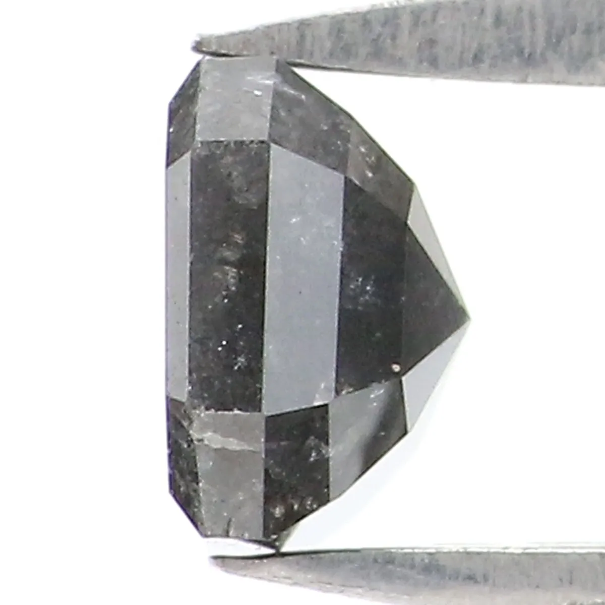 Natural Loose Radiant Salt And Pepper Diamond Black Grey Color 0.69 CT 4.85 MM Radiant Shape Rose Cut Diamond L8147