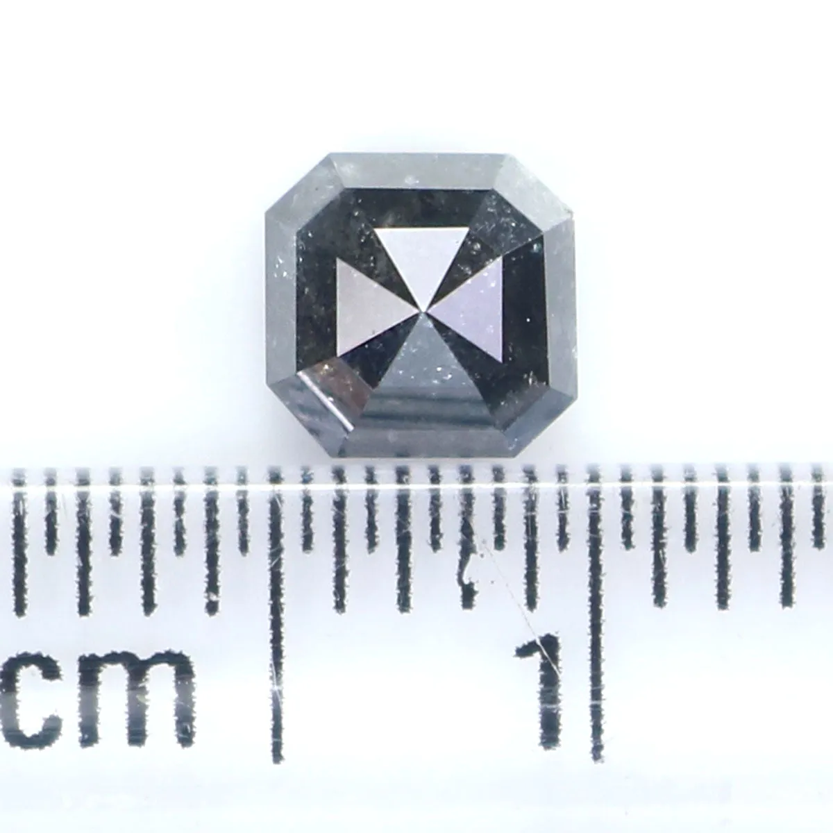 Natural Loose Radiant Salt And Pepper Diamond Black Grey Color 0.69 CT 4.85 MM Radiant Shape Rose Cut Diamond L8147