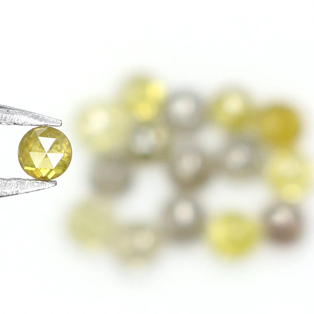 Natural Loose Rose Cut Diamond Yellow Grey Color 1.15 CT 2.40 MM Rose Cut Shape Diamond KR2437