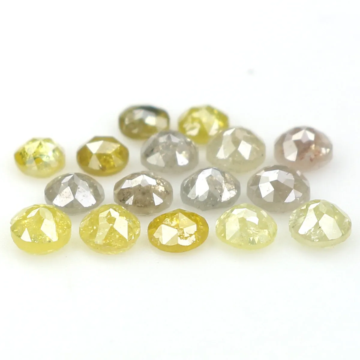 Natural Loose Rose Cut Diamond Yellow Grey Color 1.15 CT 2.40 MM Rose Cut Shape Diamond KR2437