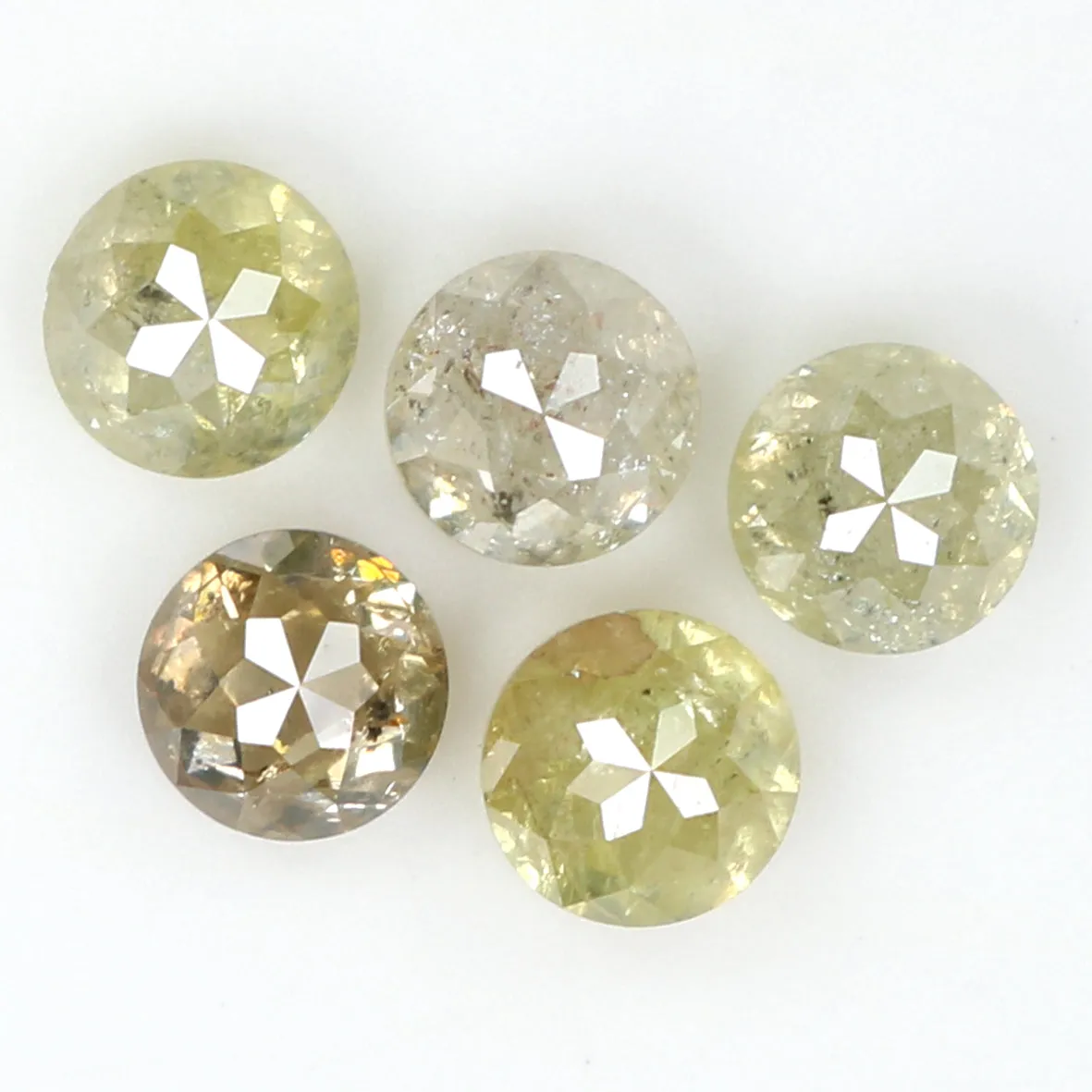 Natural Loose Rose Cut Diamond Yellow Grey Color 1.31 CT 3.50 MM Rose Cut Shape Diamond L1776