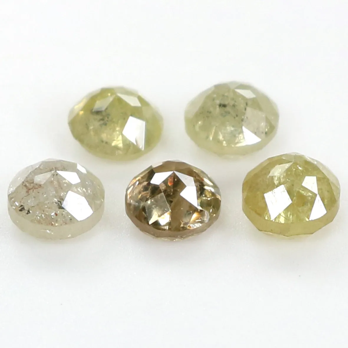 Natural Loose Rose Cut Diamond Yellow Grey Color 1.31 CT 3.50 MM Rose Cut Shape Diamond L1776