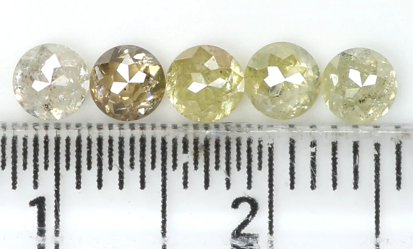 Natural Loose Rose Cut Diamond Yellow Grey Color 1.31 CT 3.50 MM Rose Cut Shape Diamond L1776